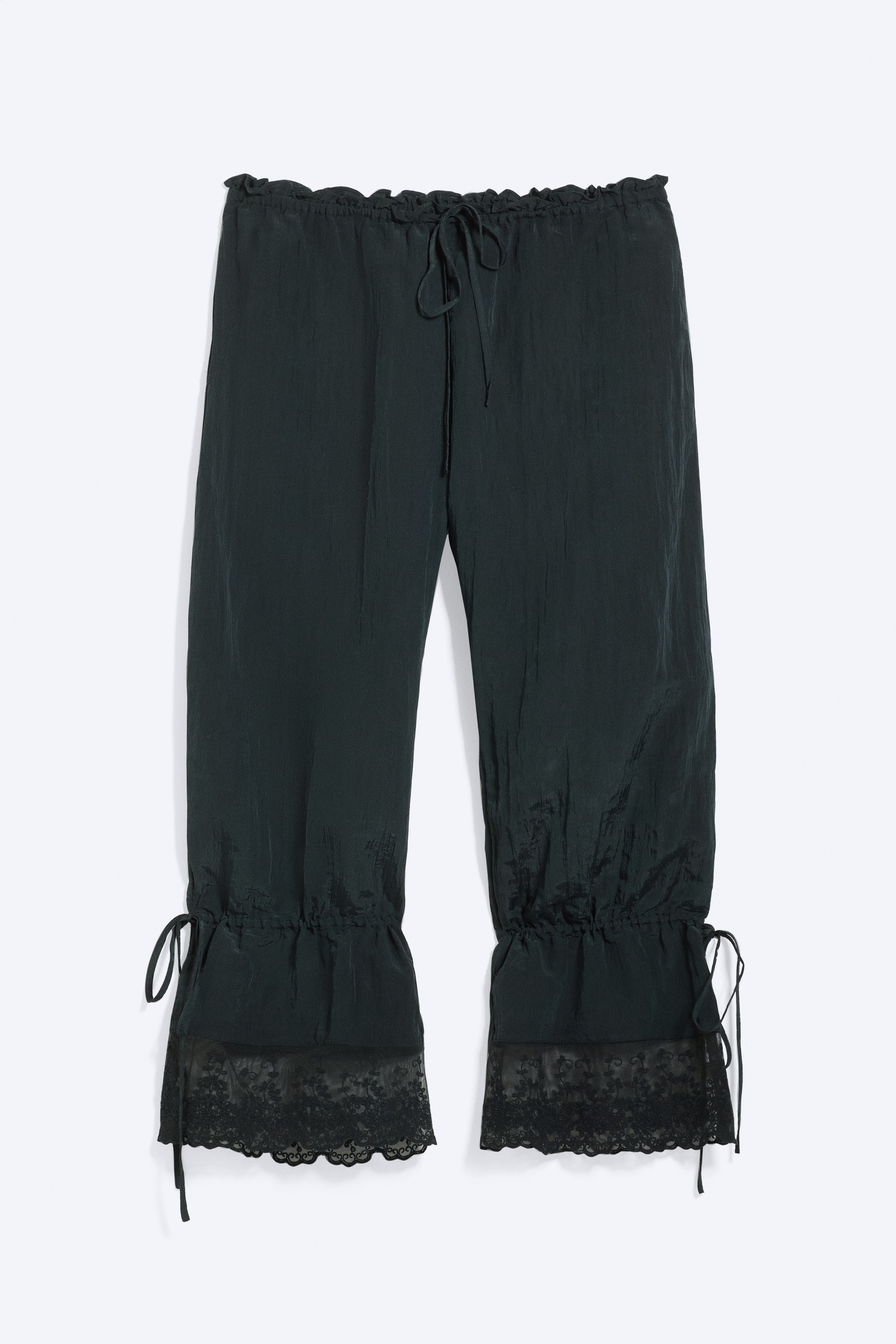 Rosabel lågmidjade lediga bloomers med spets - Svart