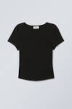 #272628 - Körperbetontes Modal-T-Shirt mit rundem Saum