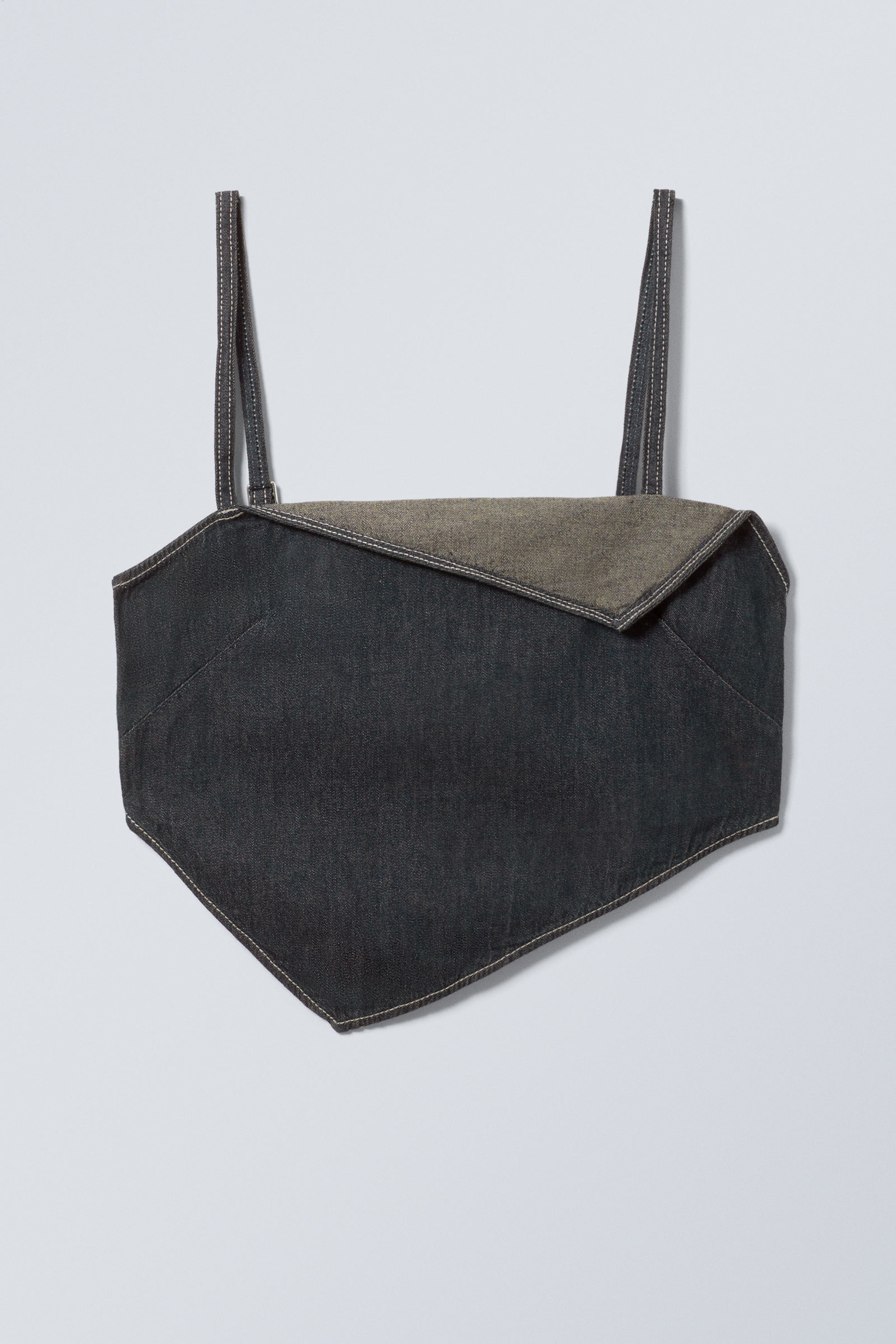 Blue Touch - Fitted Asymmetric Denim Top - 1