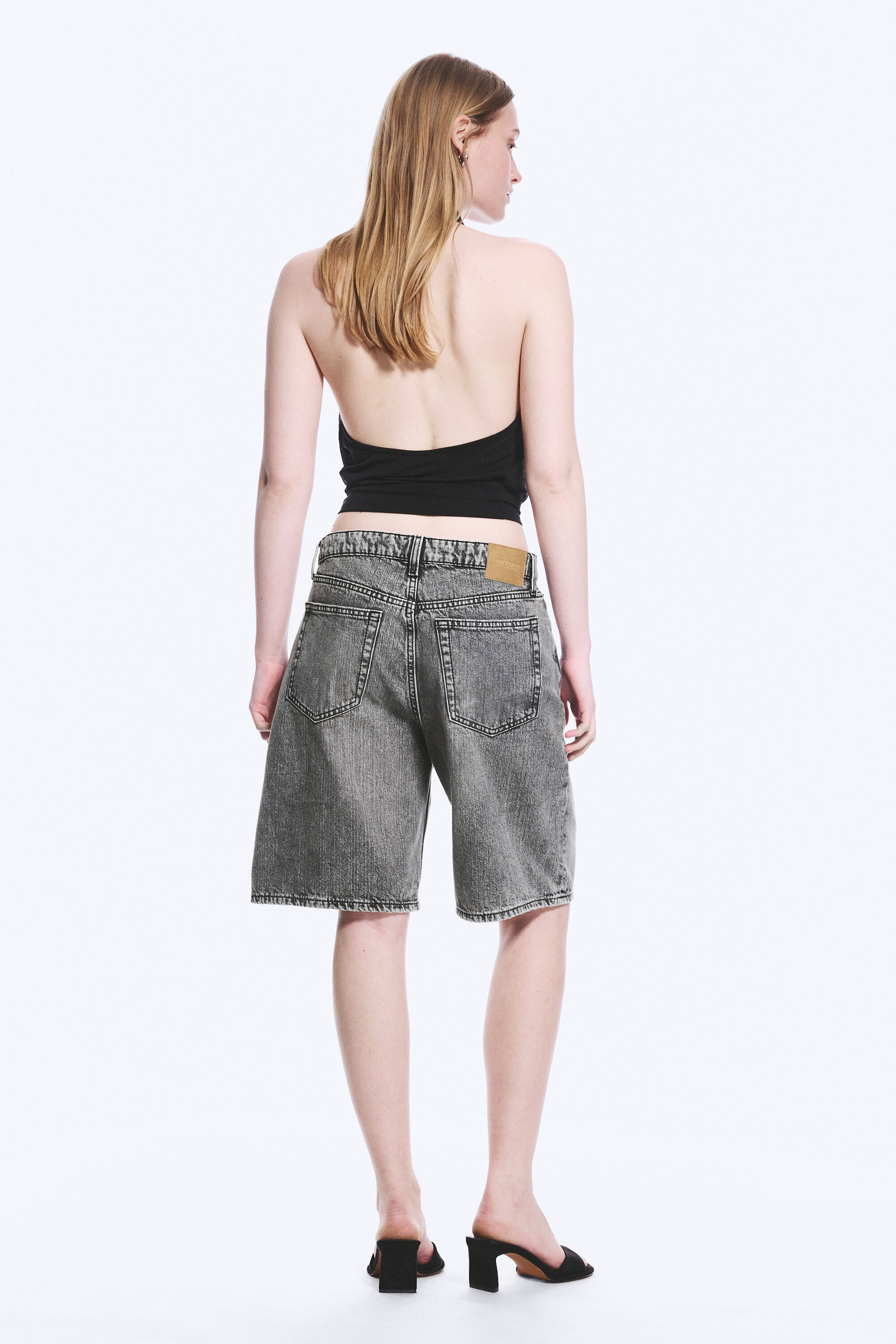 monterey low rise denim shorts - Grey Fade - Grey | Weekday GB