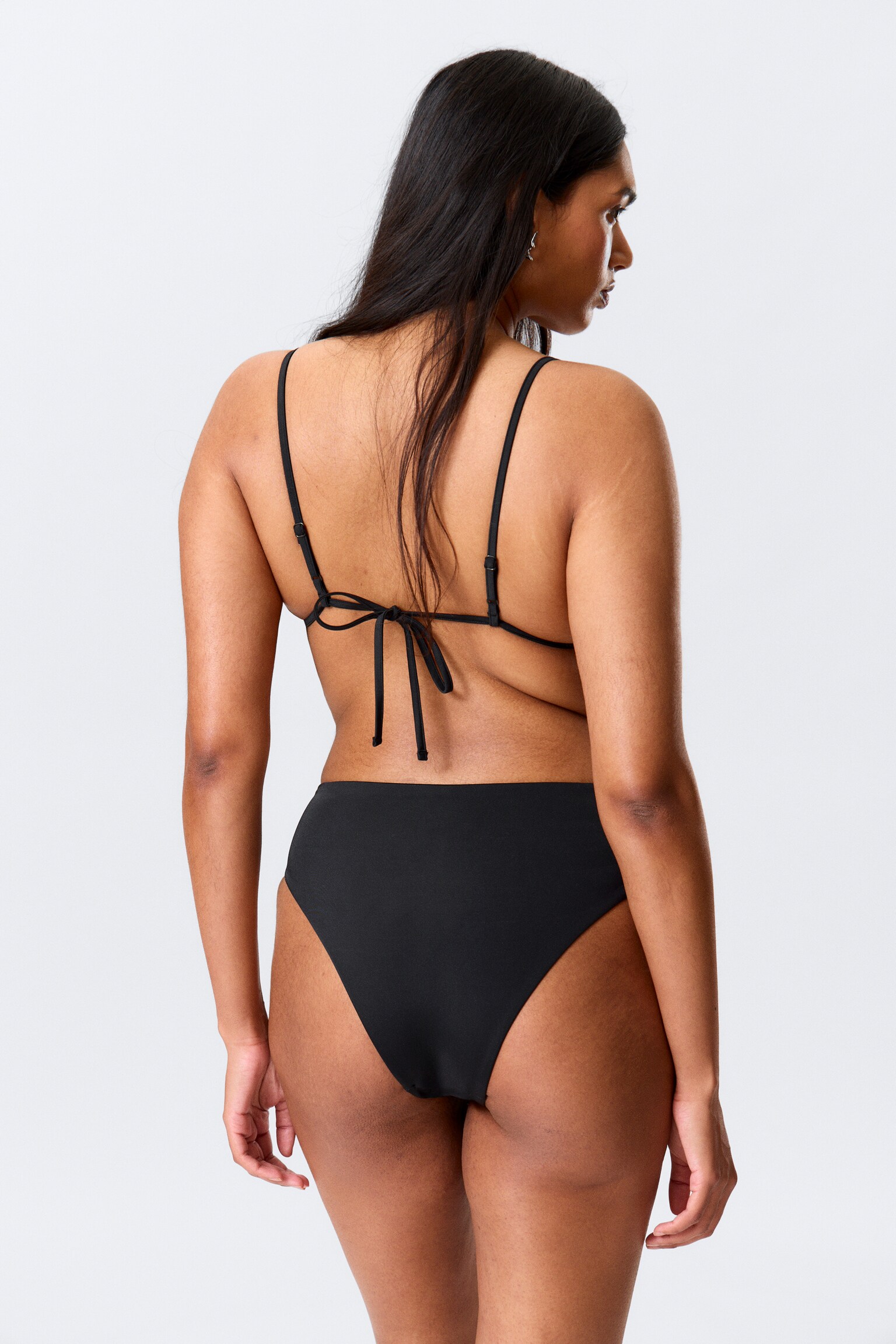 High Rise Brazilian Bikini Bottoms - Black/Pastel Green - 4