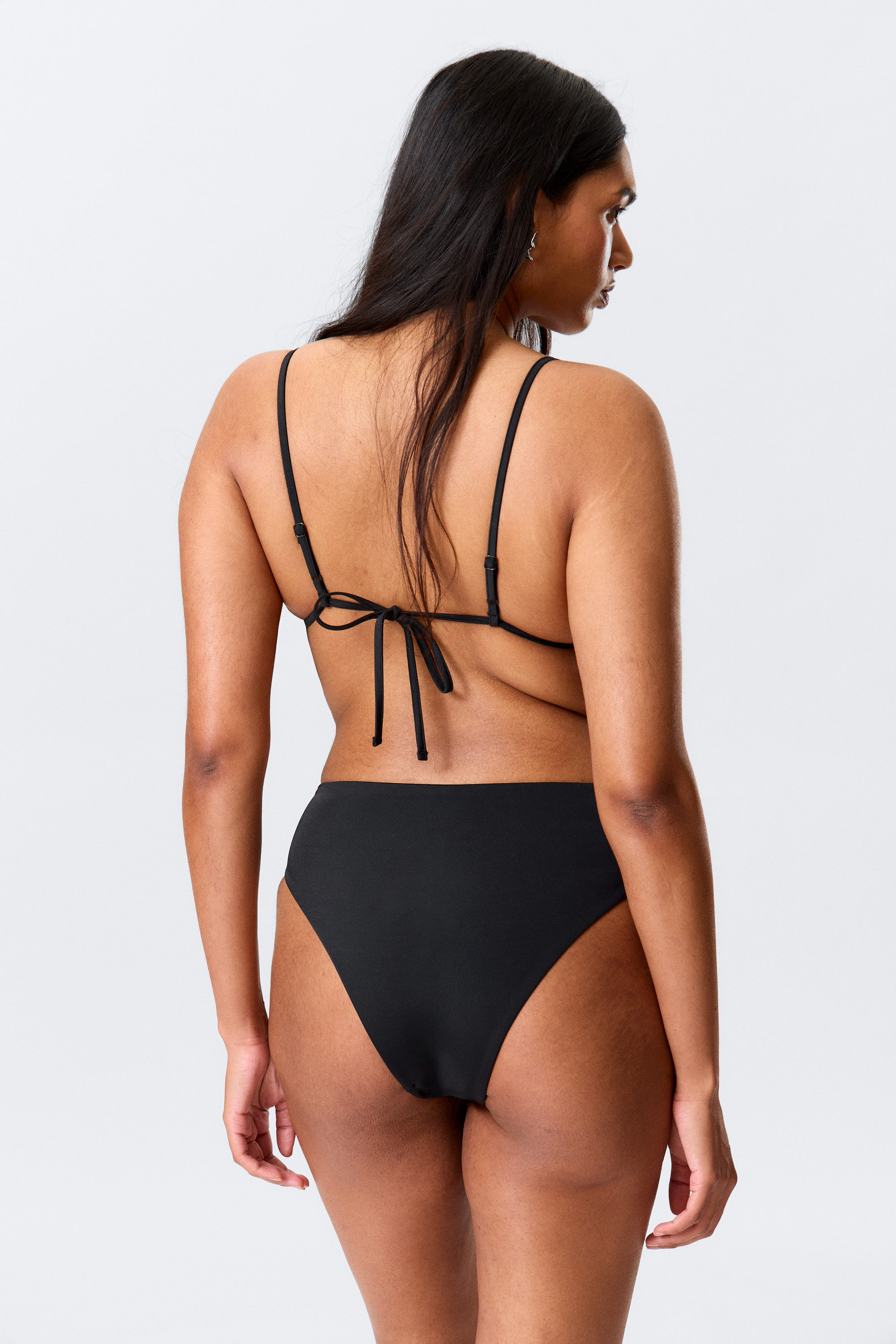 Black - High Rise Brazilian Bikini Bottoms - 2