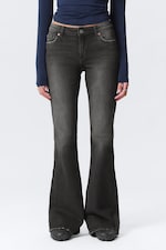 Phantom Black - Black - Katsumi Low Rise Slim Flared Leg Jeans - 1