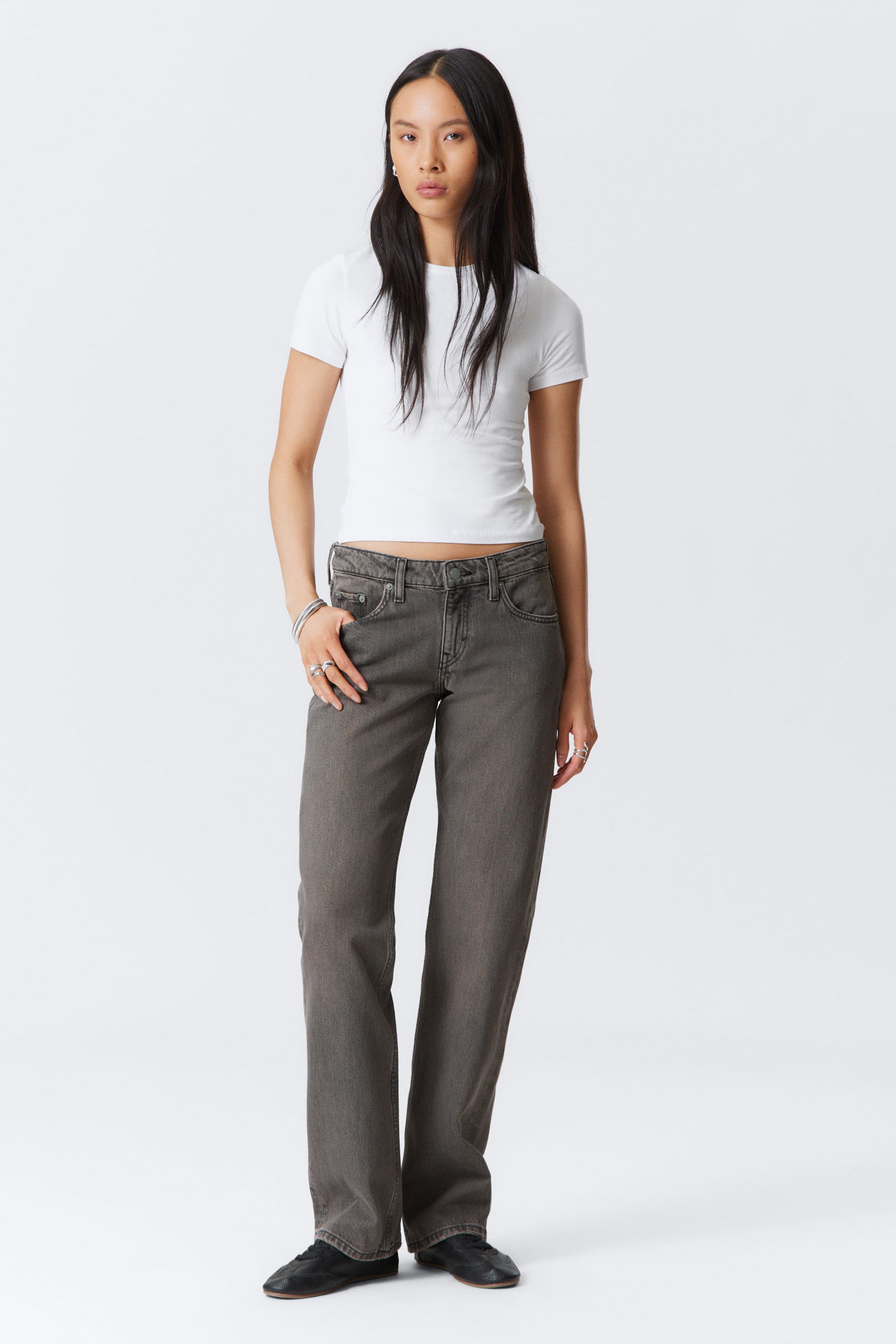 #5B5C5F - Arrow Low Rise Regular Straight Leg Jeans - 1