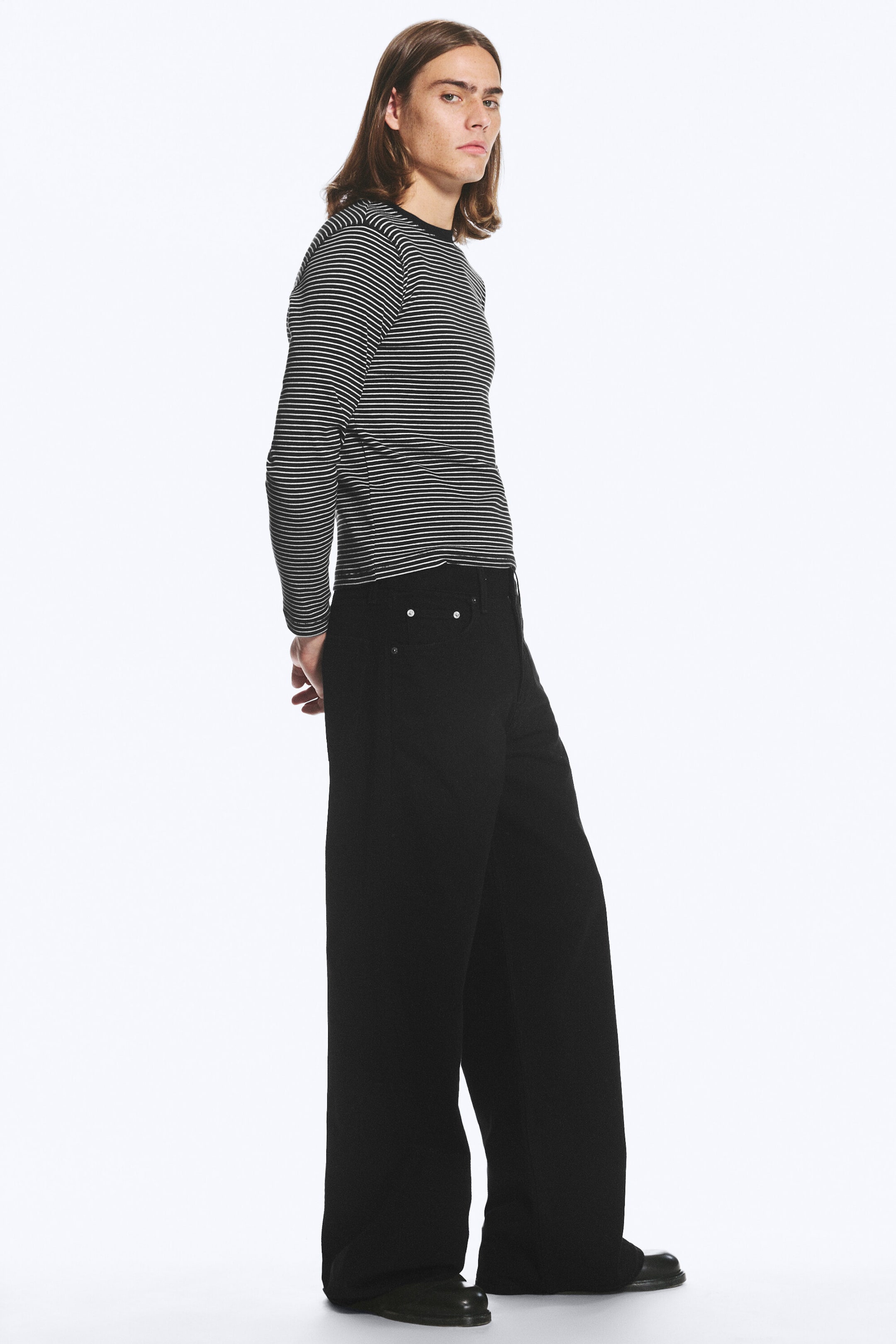 Schwarz - Solar Regular Waist Loose Wide Unisex Jeans - 3