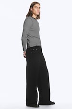 Schwarz - Solar Regular Waist Loose Wide Unisex Jeans - 3