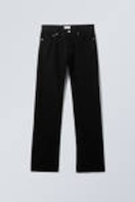 Black - Pinstripe - Space Relaxed Straight Trousers - 0