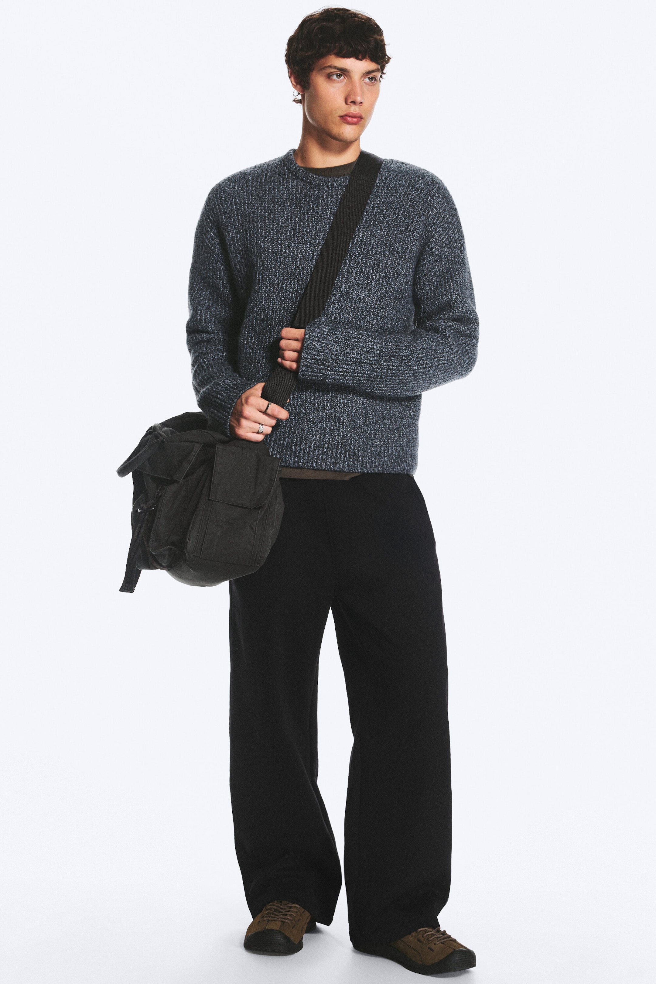 Dark Blue - Chunky knit relaxed sweater - 2