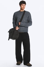 Dark Blue - Chunky knit relaxed sweater - 1