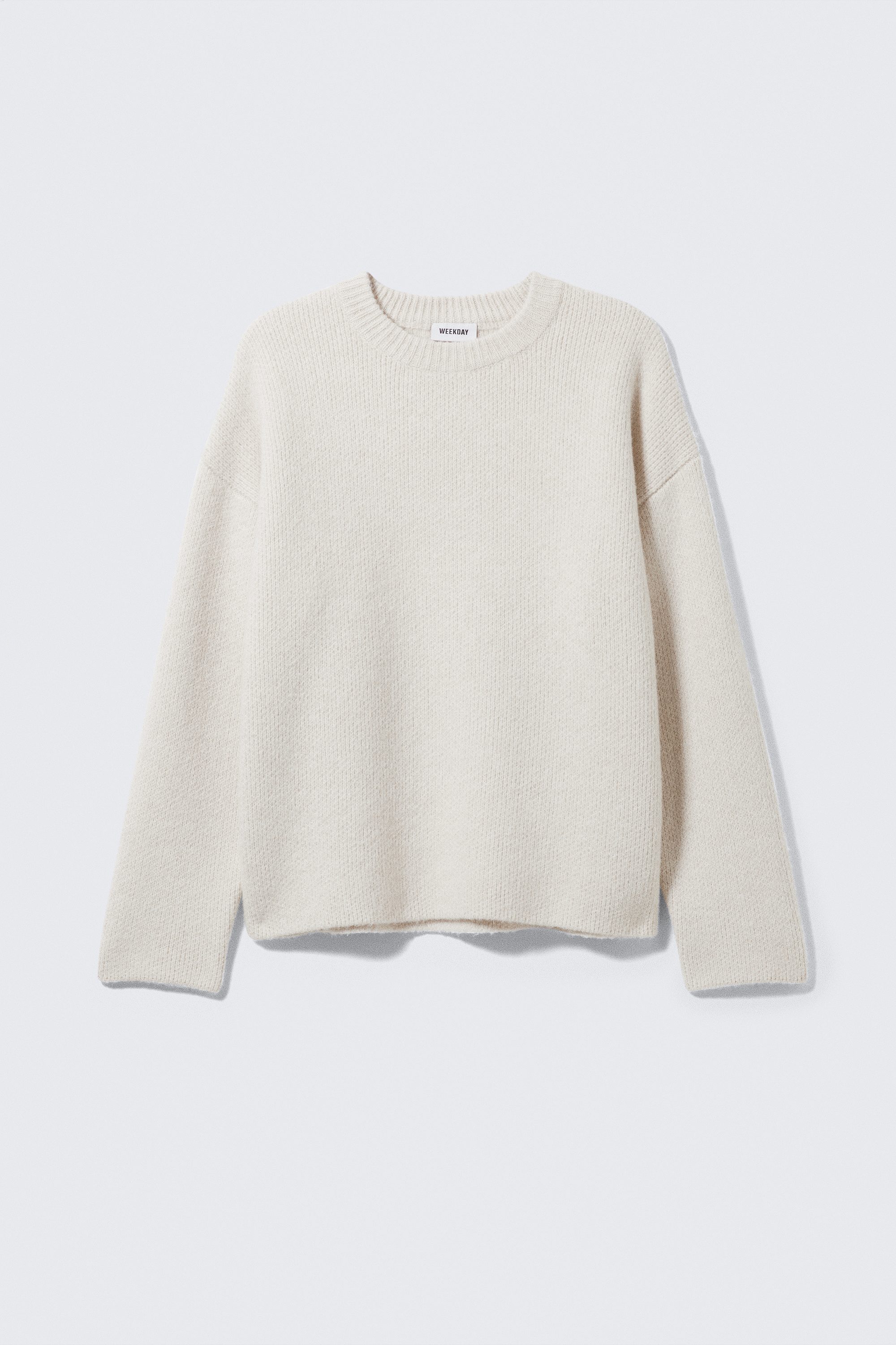 Vaal lichtbeige - Teo oversized gebreide trui van wolmix