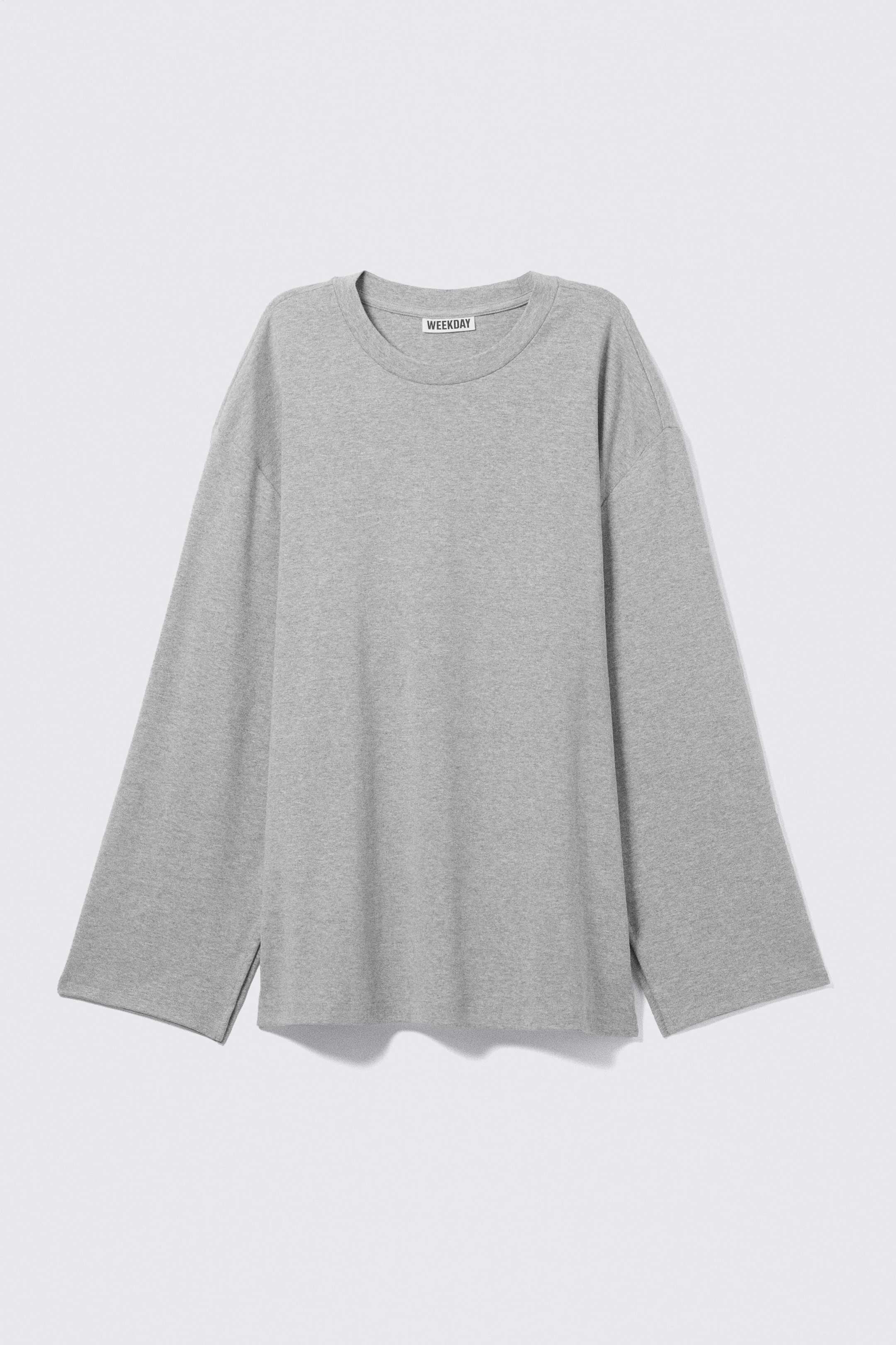 Grey Melange - Relaxed Long-Sleeved Jersey Top - 3