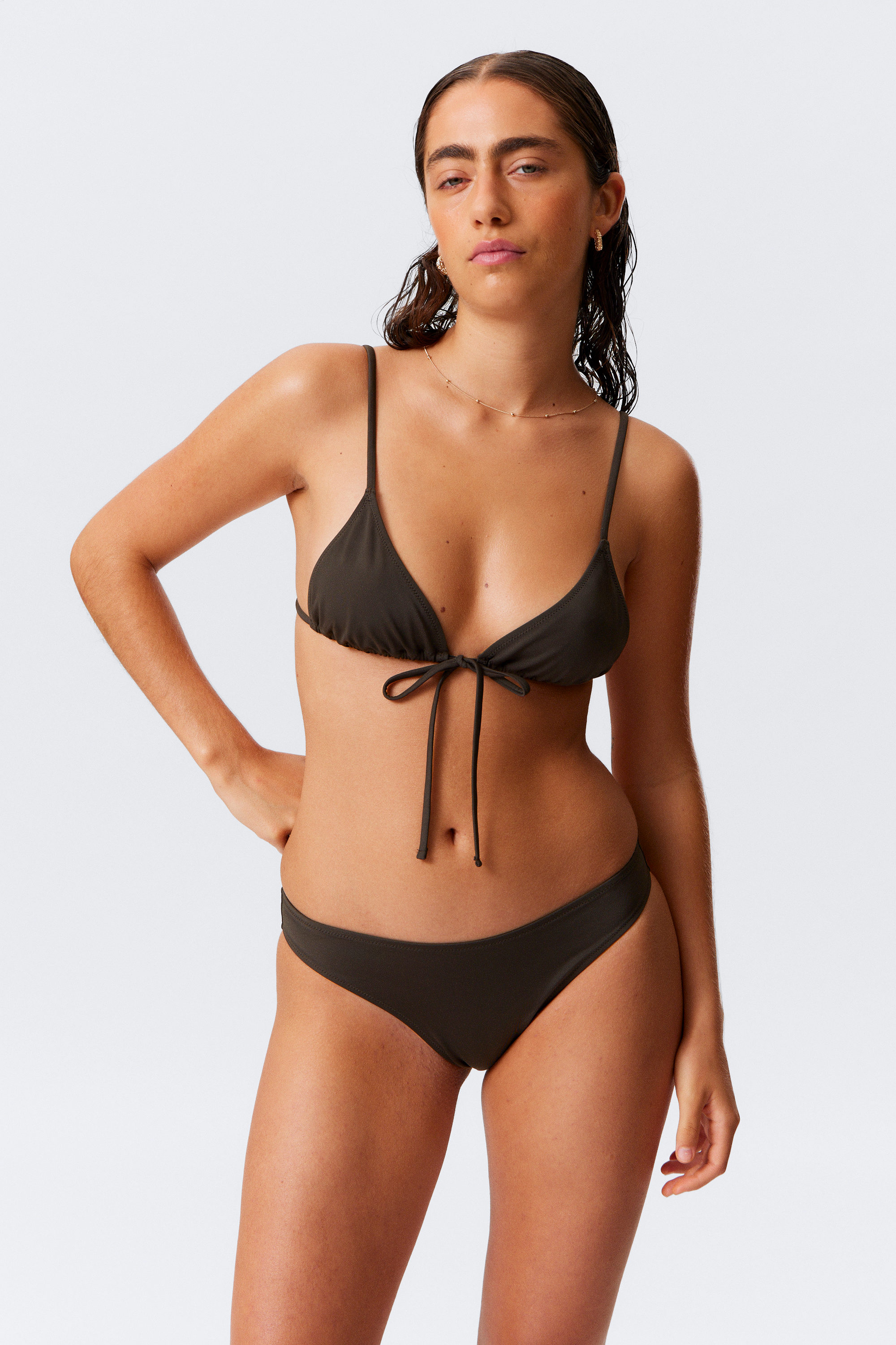 Dark Brown - Scoop Bikini Bottoms - 1