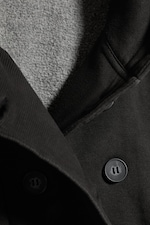Zwart - Oversized Double-Breasted Hoodie - 5