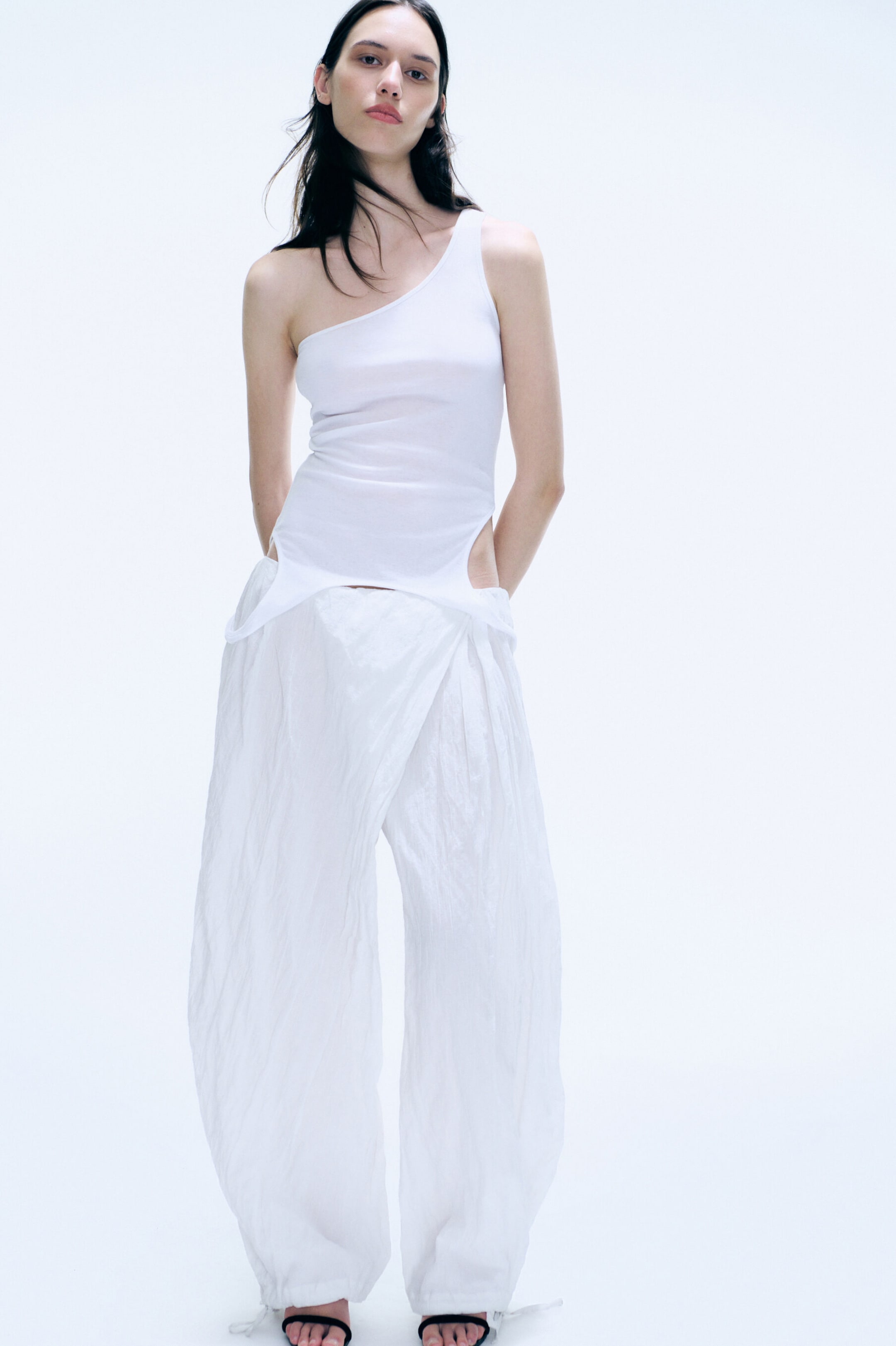 White - Baggy wrap trouser - 1