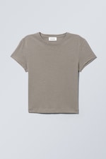 Dark Grey - Tight Fitted T-shirt - 0
