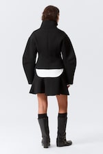 Black - Fitted Scuba Zip Jacket - 3