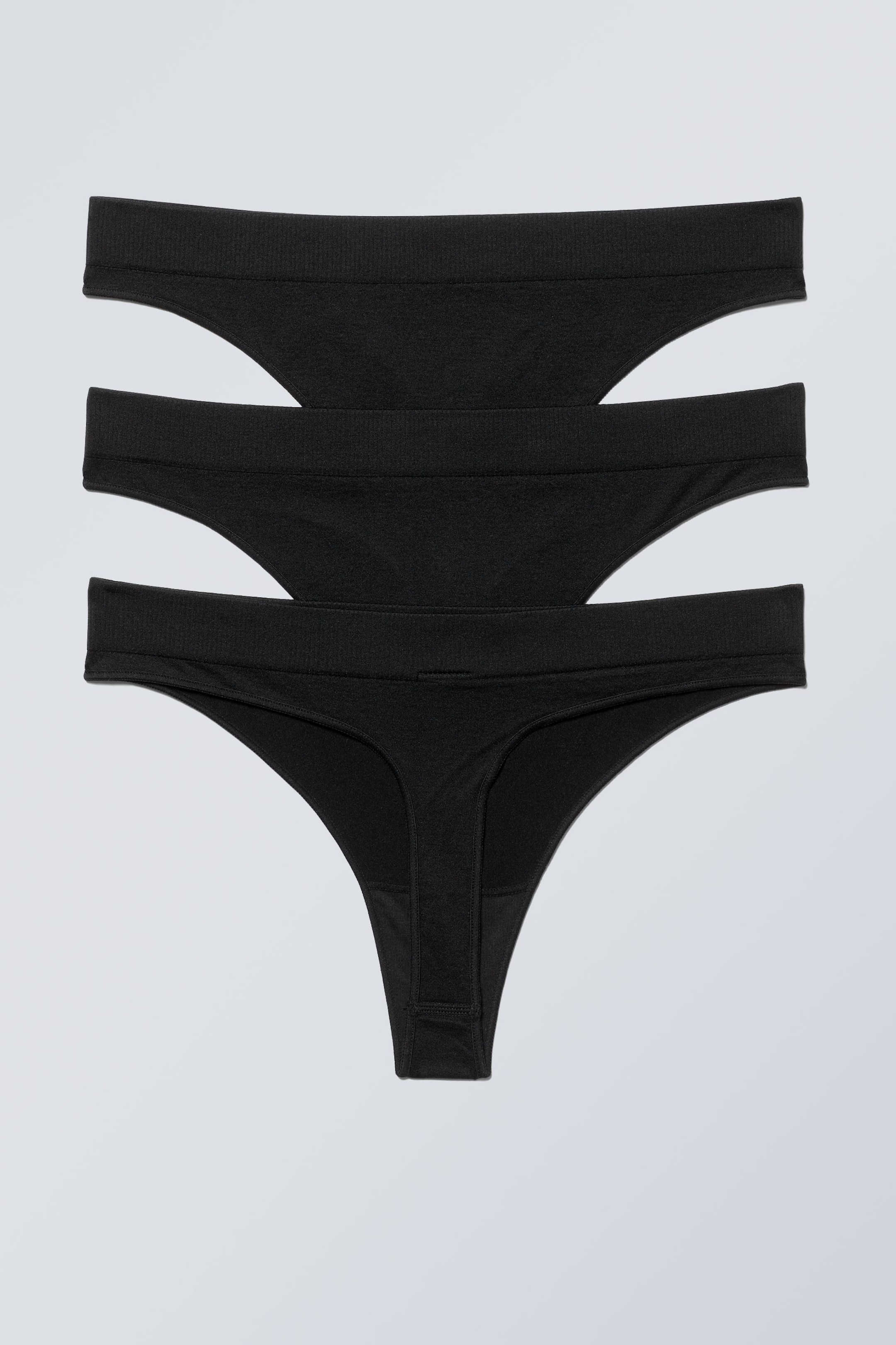 Black - 3-pack Cat Soft Thong - 1