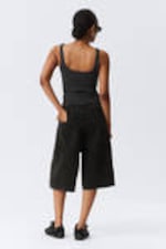 Black - Astro Loose Baggy Corduroy Shorts - 7