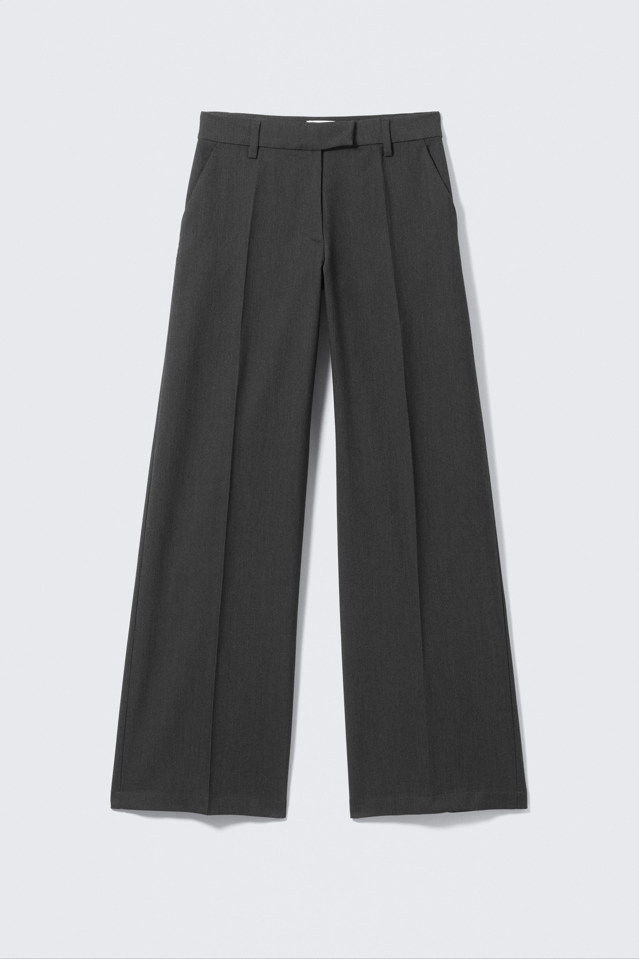 Dark Grey Melange - Low Rise Suiting Trousers - 4