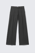 Dark Grey Melange - Low Rise Suiting Trousers - 4