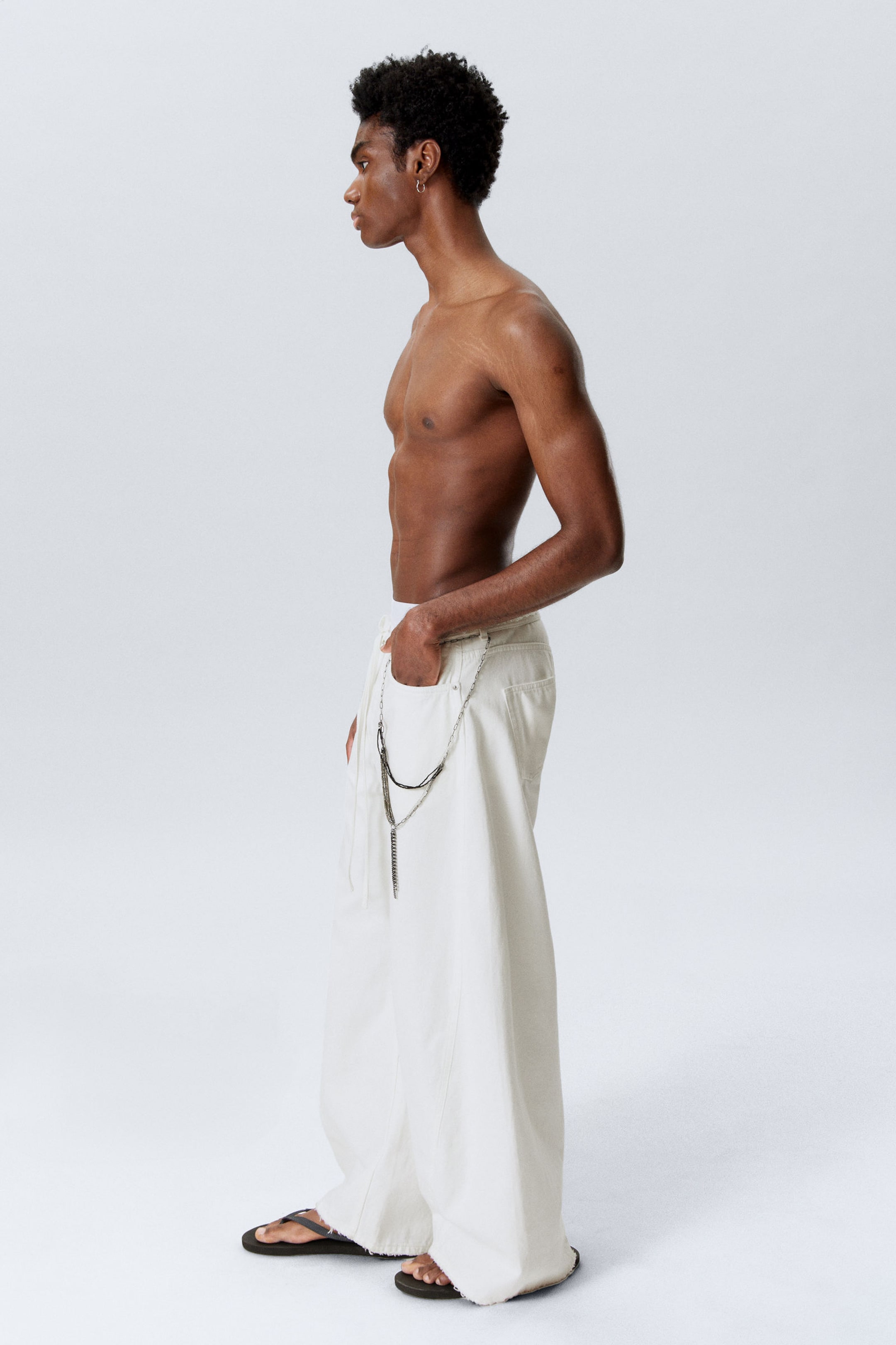 Weiß - Denim-Hose "Motion" mit niedrigem Bund - 6