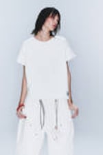 Wit - geel logo - CM x LB boxy uniseks T-shirt met print - 2