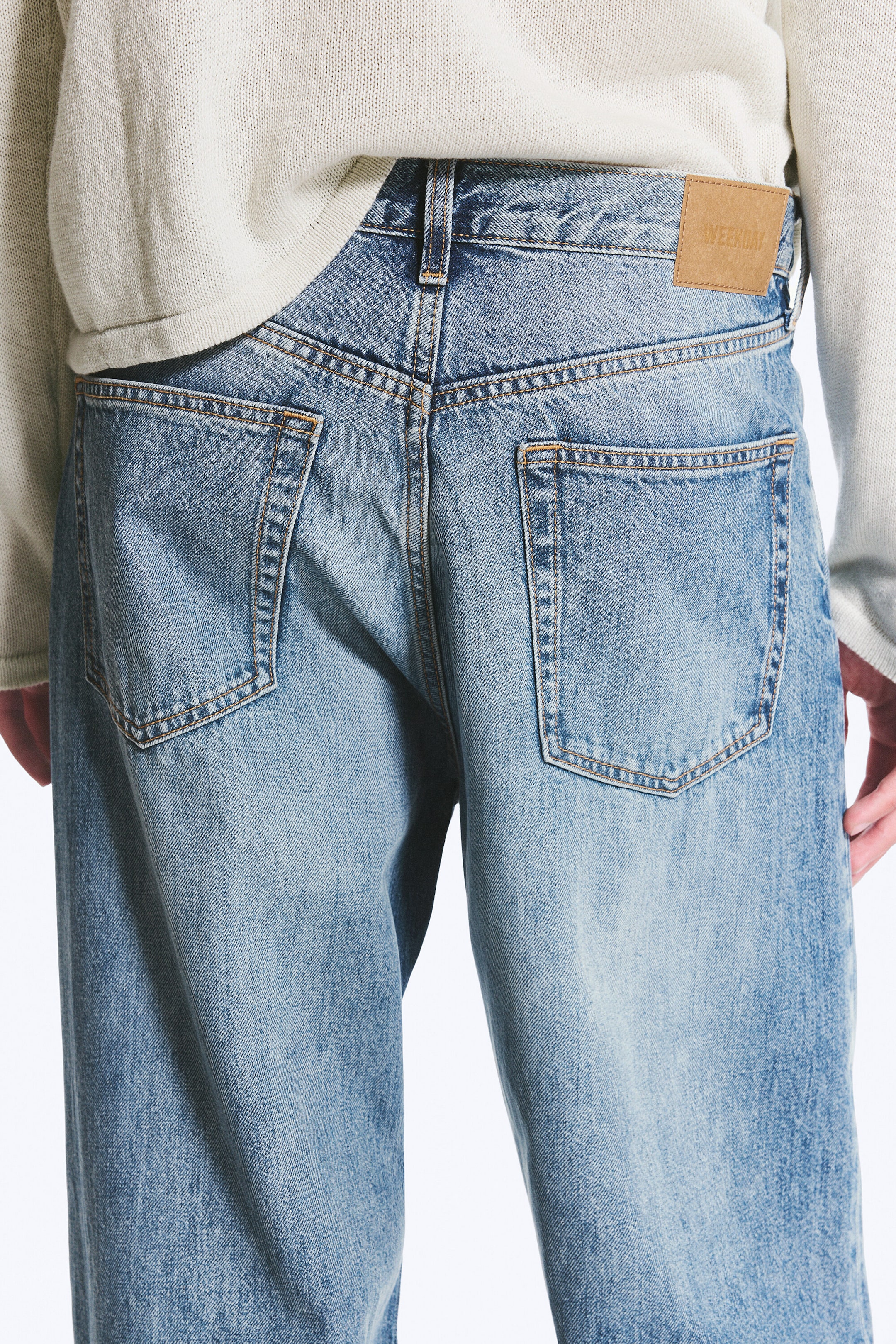 Blue Horses - Mittelblau - Solar Loose Wide Leg Unisex Jeans - 4
