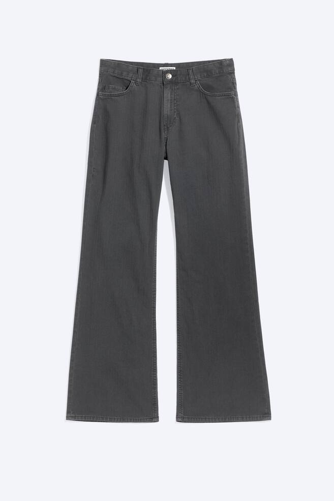Loose fit structured trousers - Dark Grey - 1