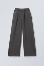 Washed Grey - Loose Long Heavyweight Sweatpants - 0
