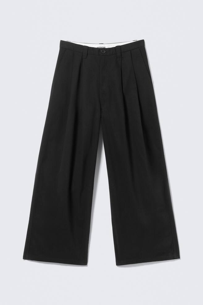 Otis - Weite Twill-Chinos mit Bundfalten - Schwarz/Dunkles Graubraun - 1