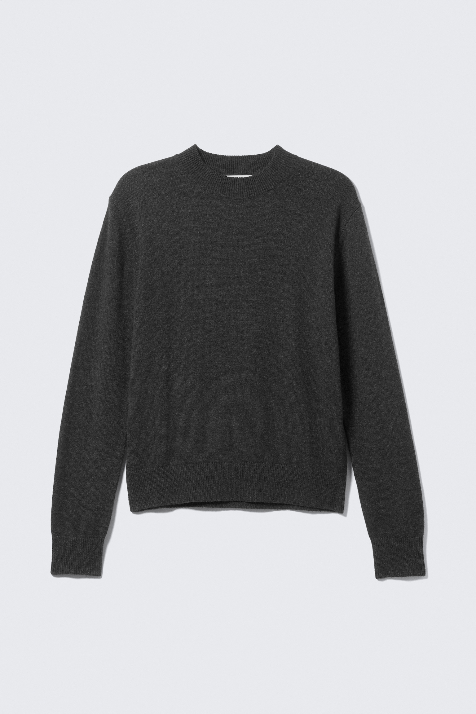 Regular Fit Wool-Blend Crew-Neck Sweater - Black/Dark Brown - 2