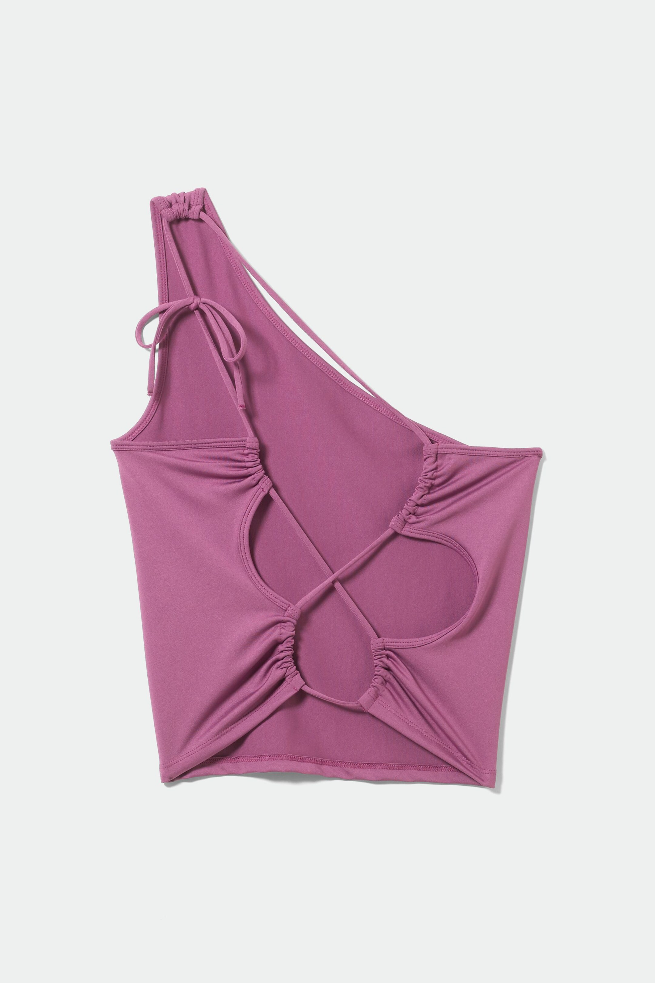 Dusty fuchsia - Y2K One Shoulder Top - 1