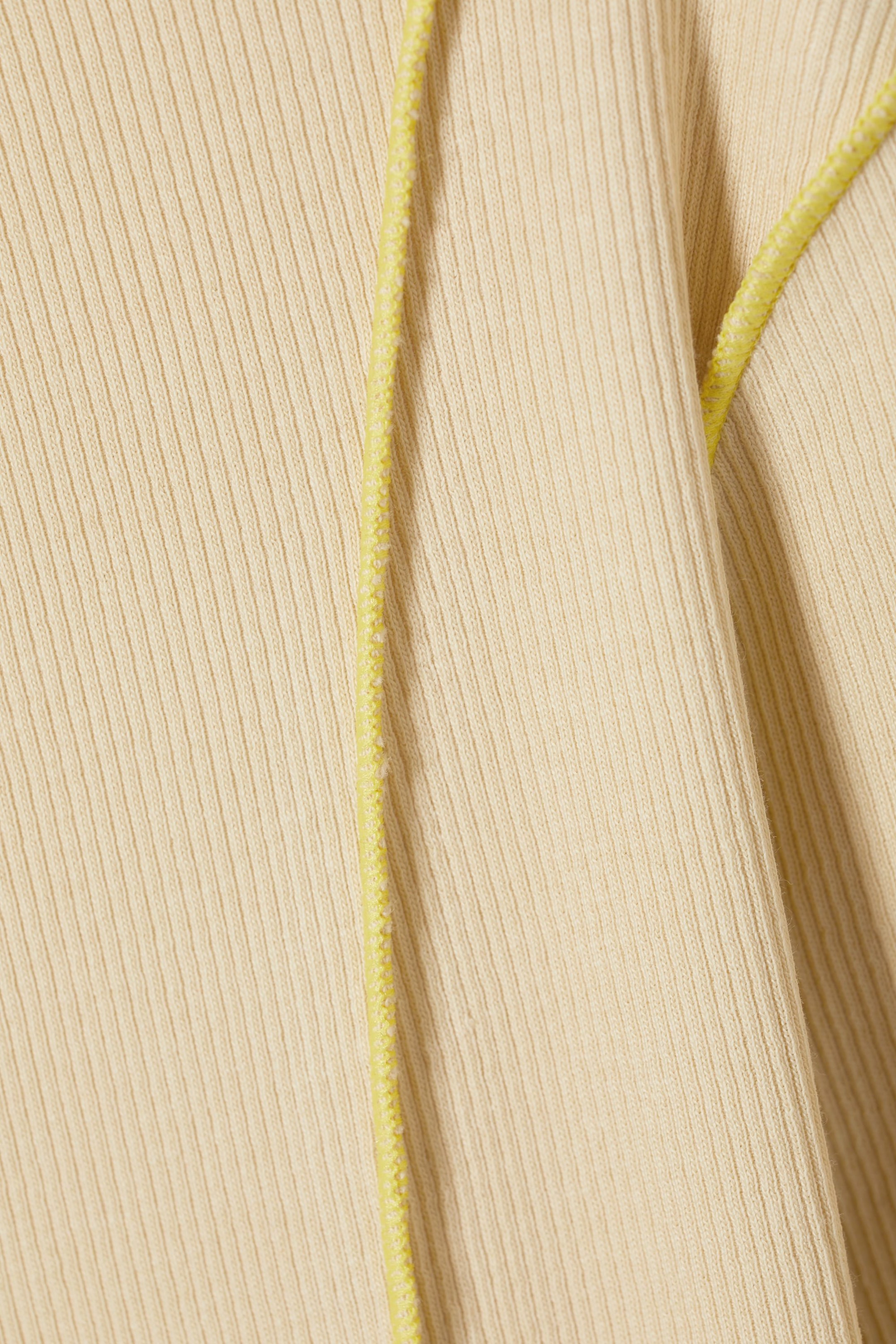 Beige - Langarmtop mit Randnaht - 1