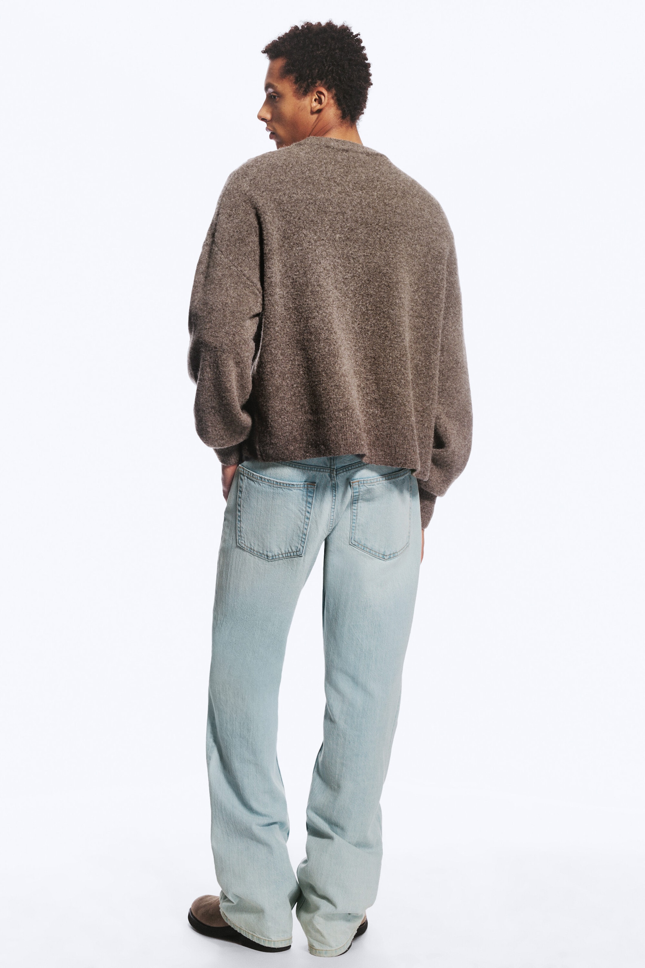 Dark Mole - Relaxed Wool-Blend Crew-Neck Sweater - 4