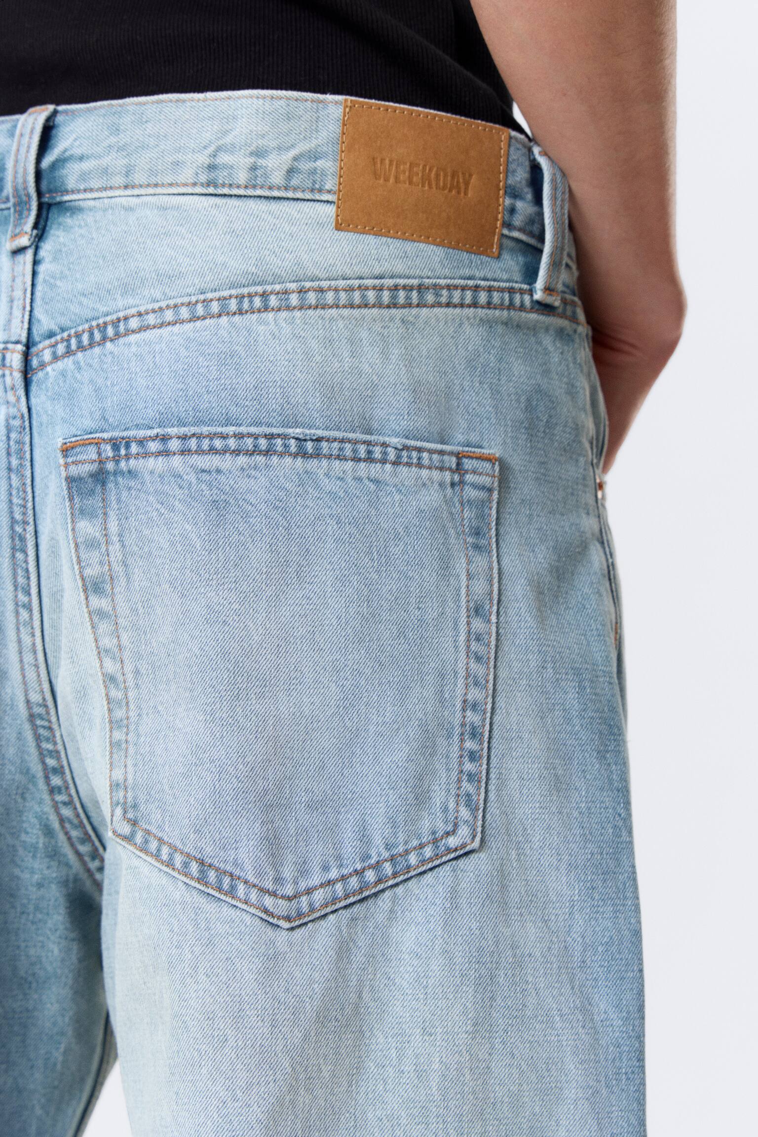 Nebula Mid Waist Loose Barrel Leg Unisex Jeans - Kimberley Blue - Hellblau/Chelsea Black - Schwarz/Blue Rinse - Dunkelblau - 3