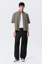 Noir - Pantalon chino droit décontracté taille mi-haute - 0