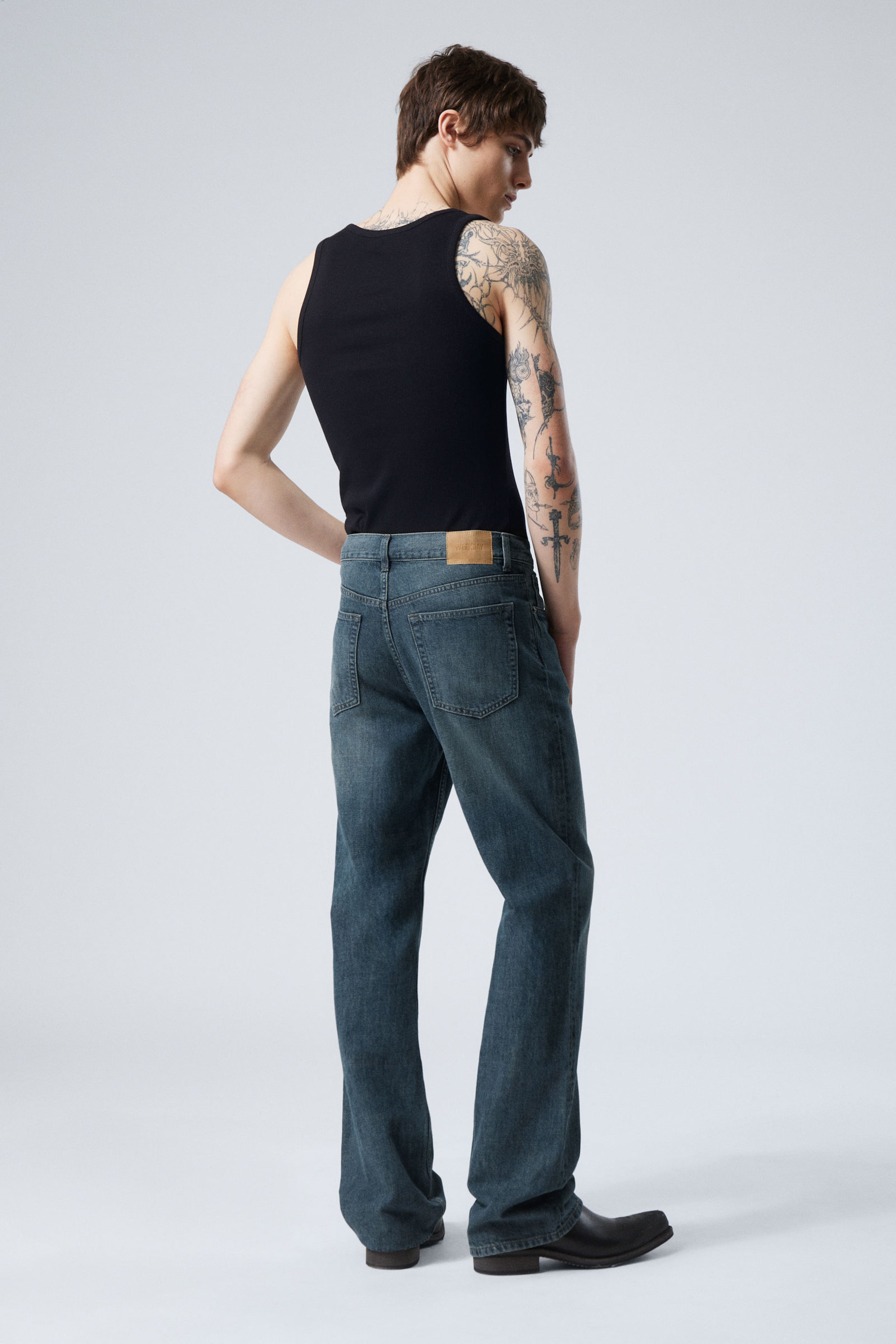 Lake Blue - Medium Blue - Mercury Relaxed Bootcut Leg Jeans - 3