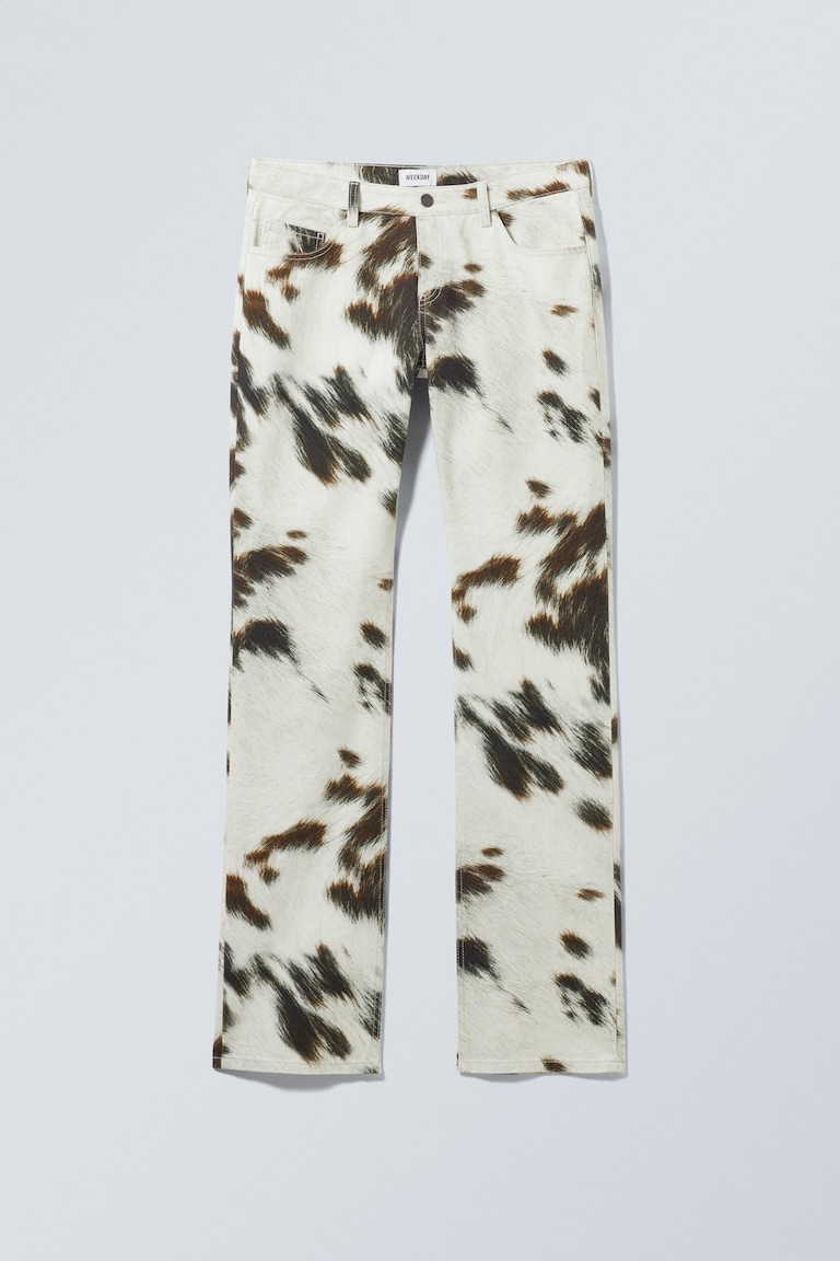 Pantalon taille basse en sergé imprimé vache Imprimé vache