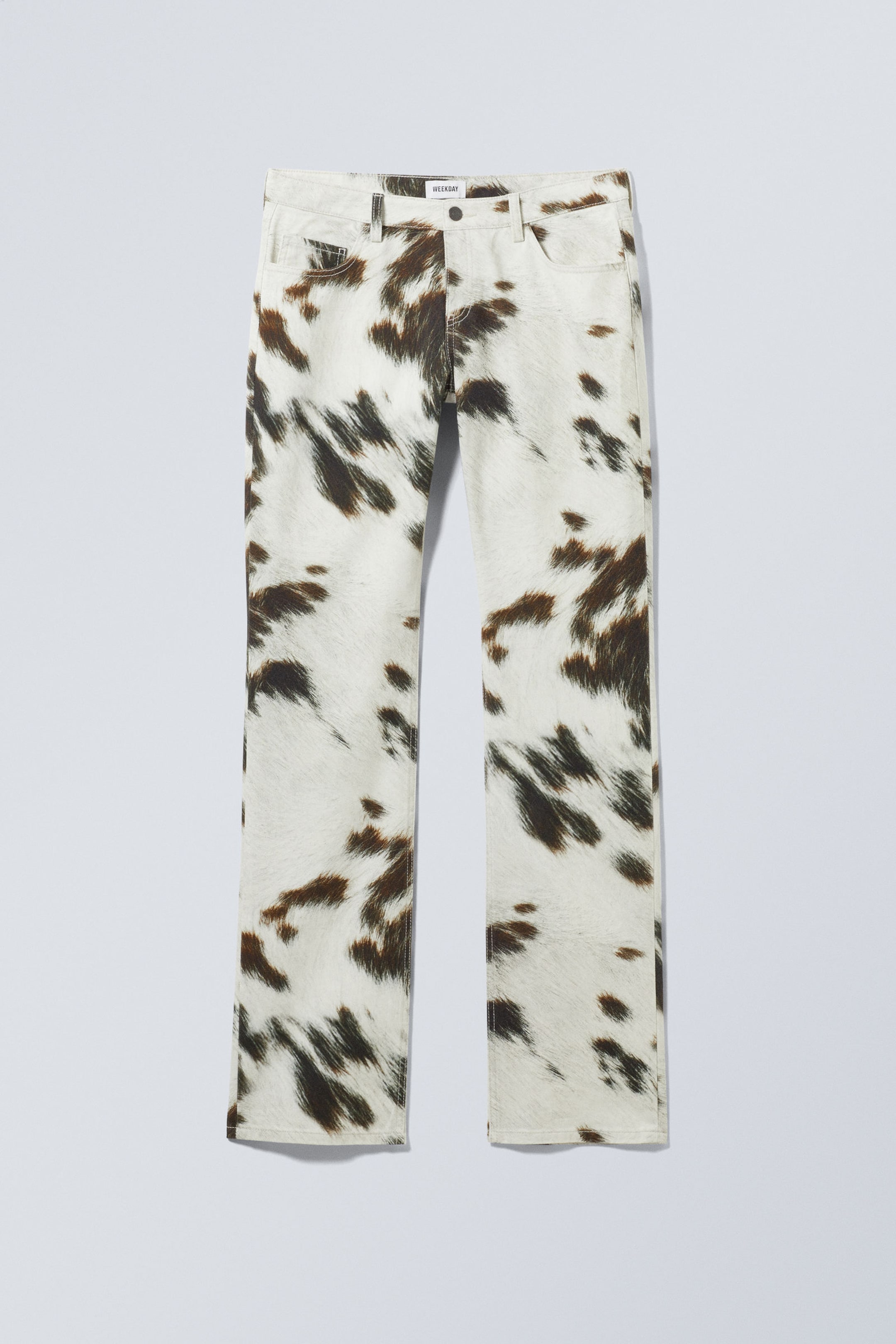 Cow Print - Low Cow Printed Twill Trousers - 0