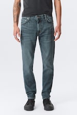 Thunder Blau - Mittelblau - Sunday Mid Waist Slim Tapered Leg Jeans - 1