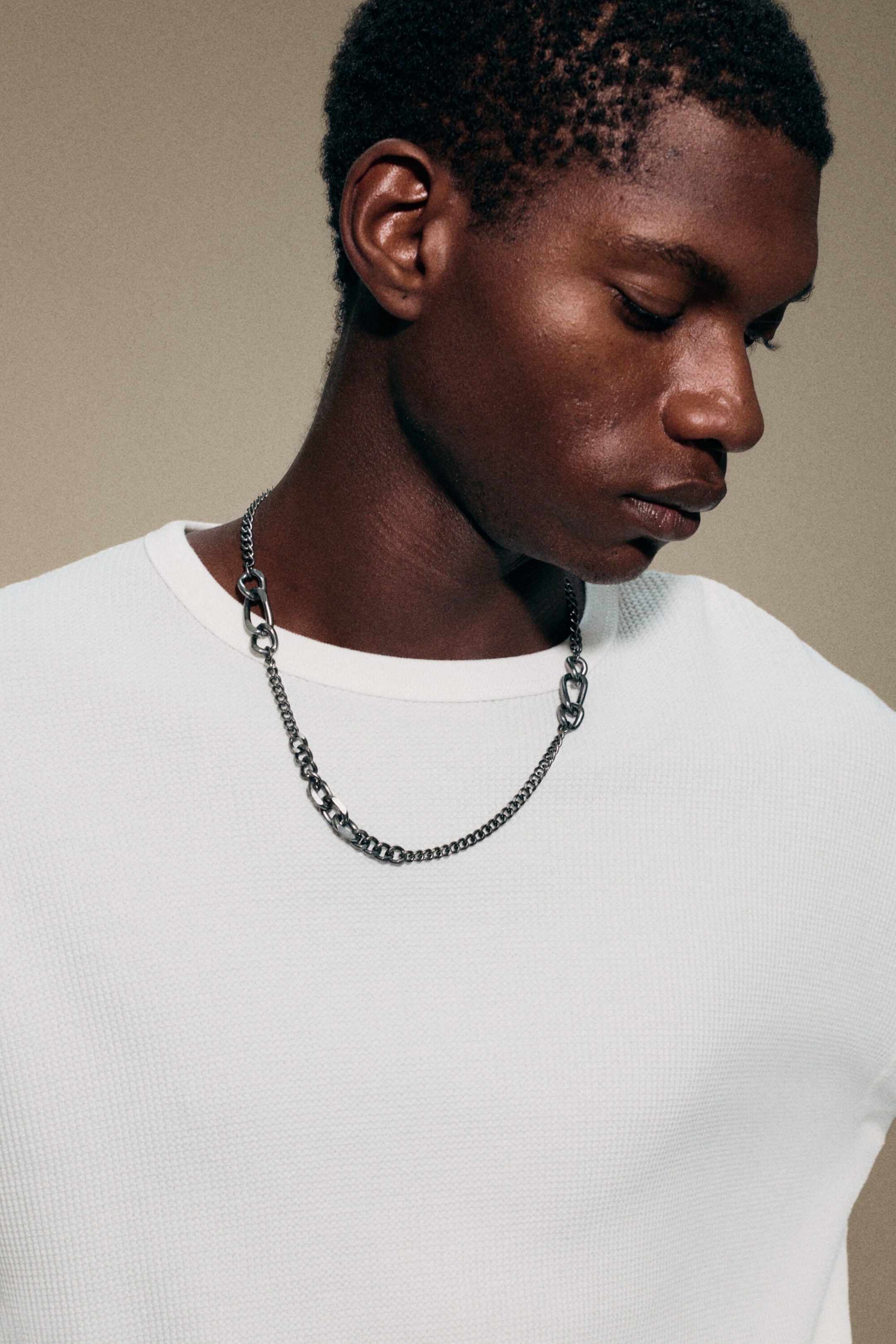 Dark Grey - Curb chain necklace - 1