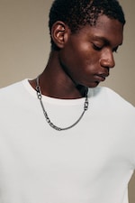 Dark Grey - Curb chain necklace - 0