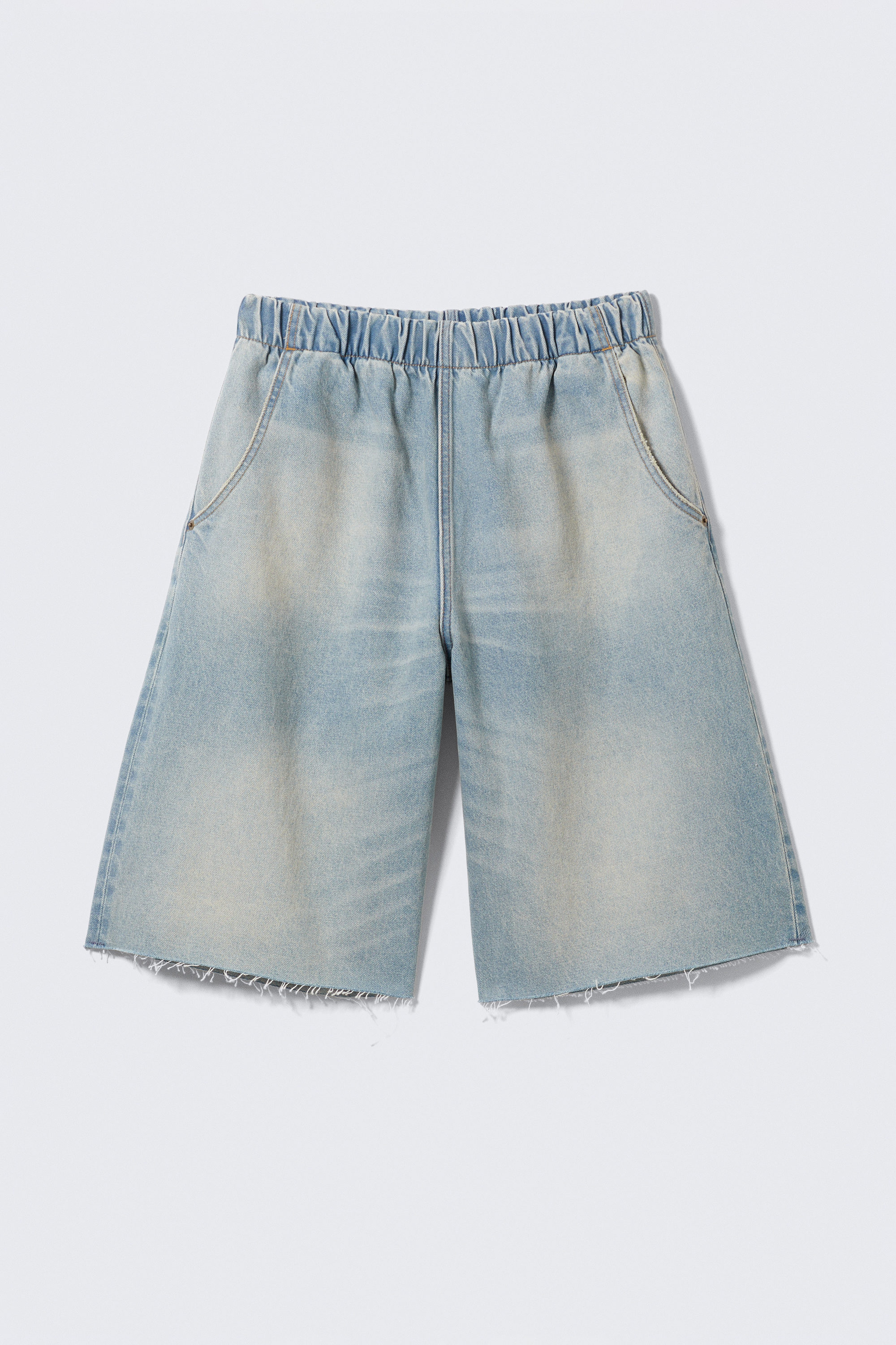 Port Blue - Hellblau - Saturn Loose Fit Pull-On Denim Shorts - 0