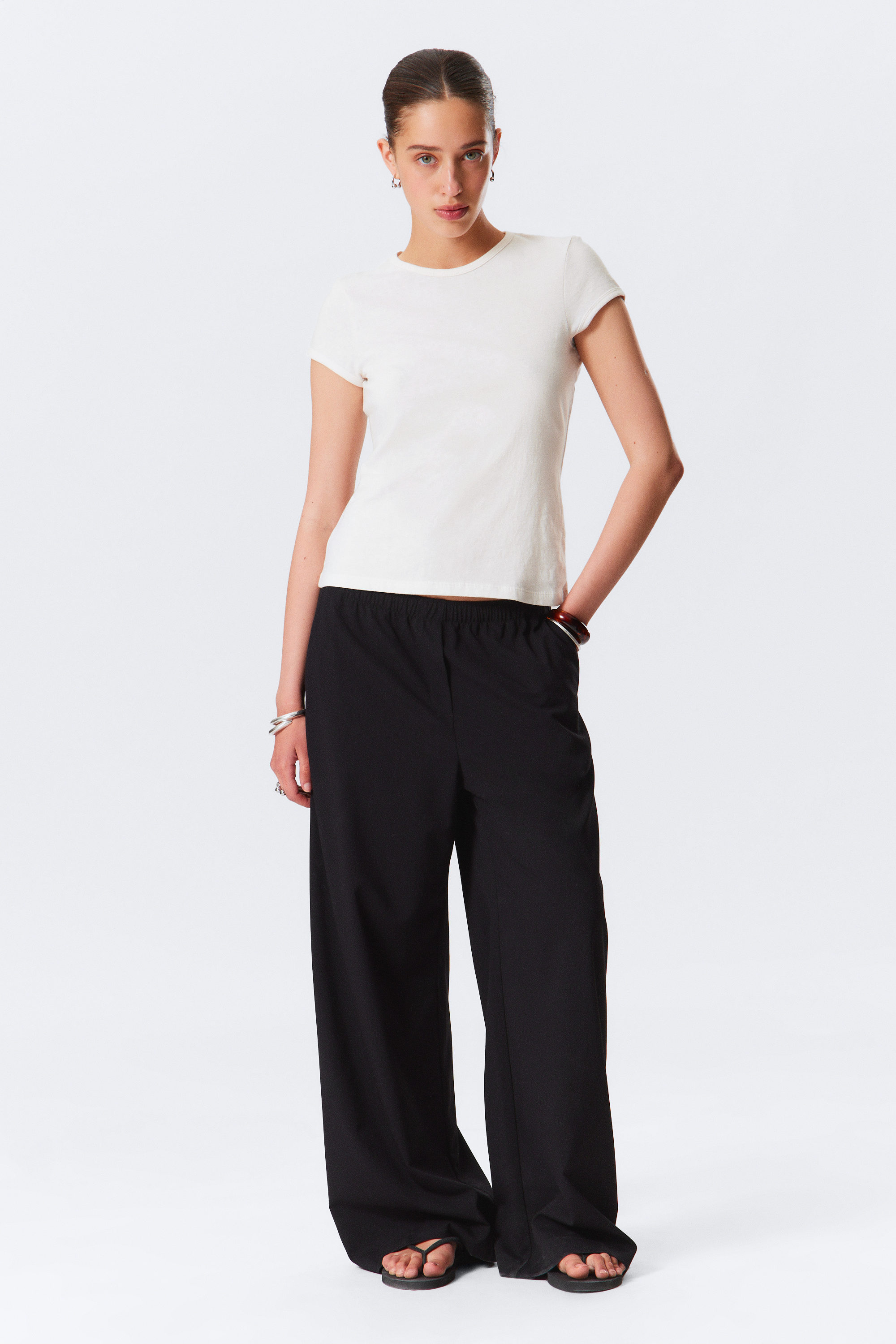 Dusty White - Short Sleeve Fitted T-shirt - 2