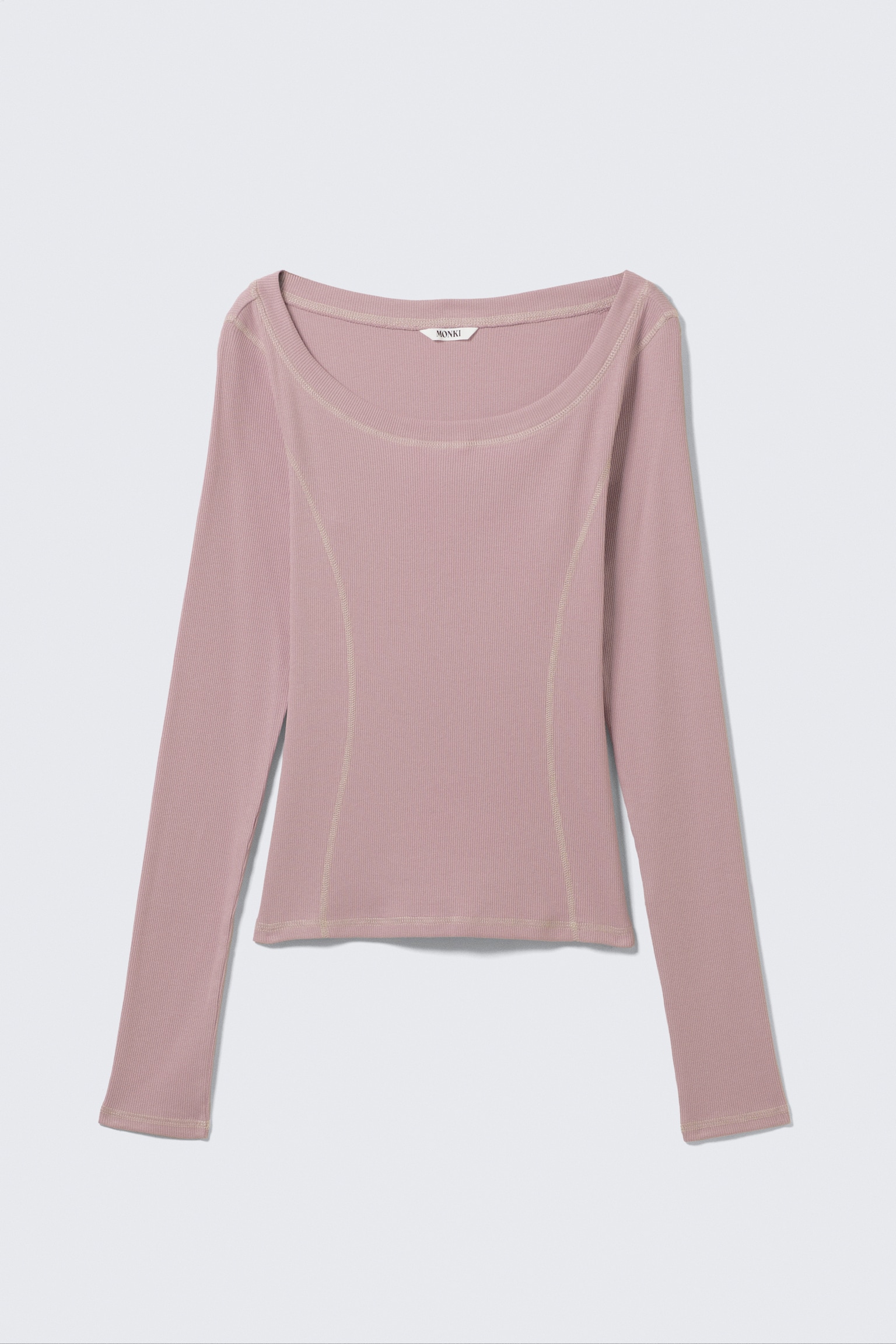 Langärmeliges Mesh-Top - Altrosa/Schwarz/Rosa Farbverläufe/Gelbe Farbverläufe - 2
