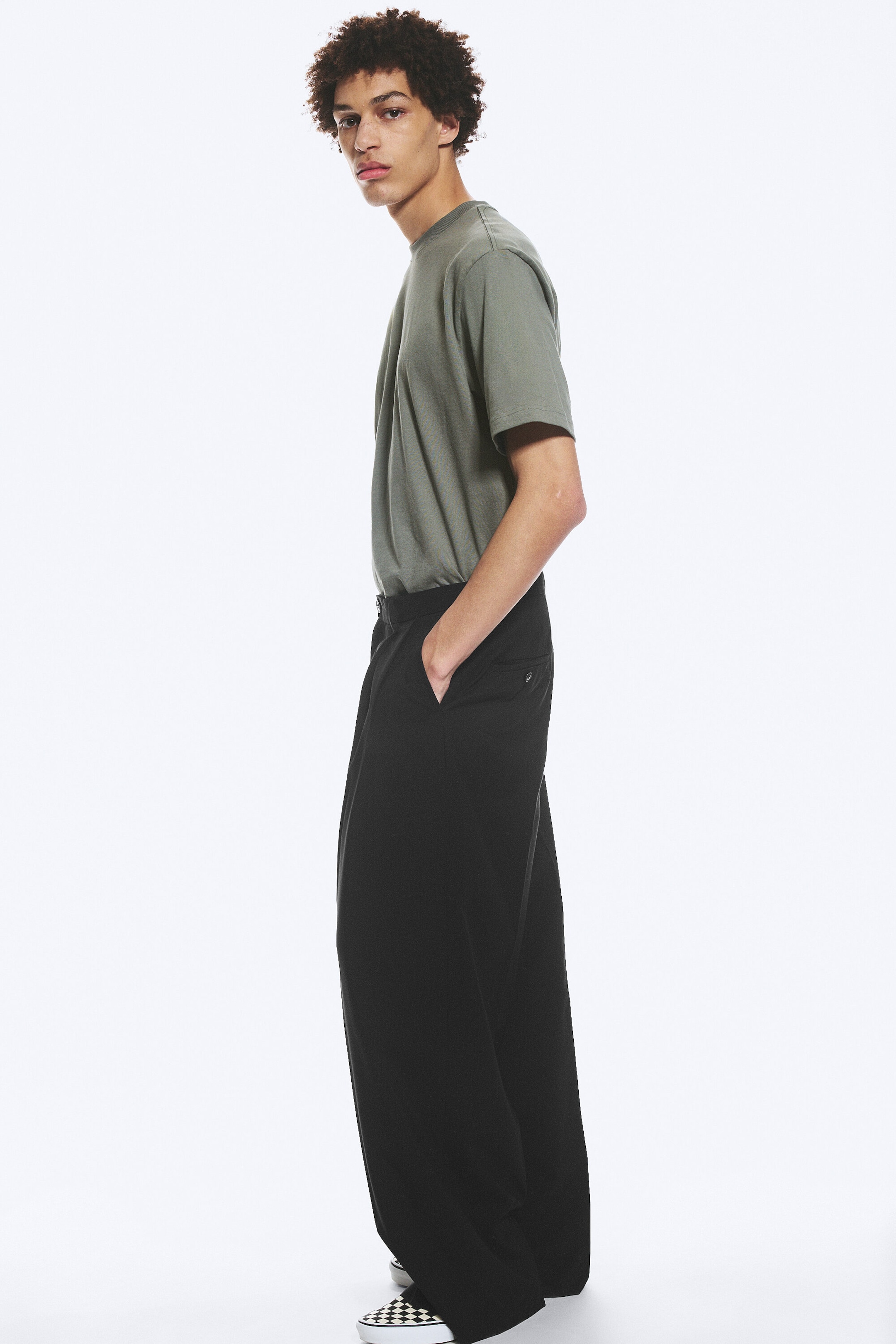 Black - Nate Baggy Fit Pleated Suit Trousers - 2