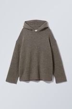 Dark Mole - Marla Oversized Soft Knit Hoodie - 0