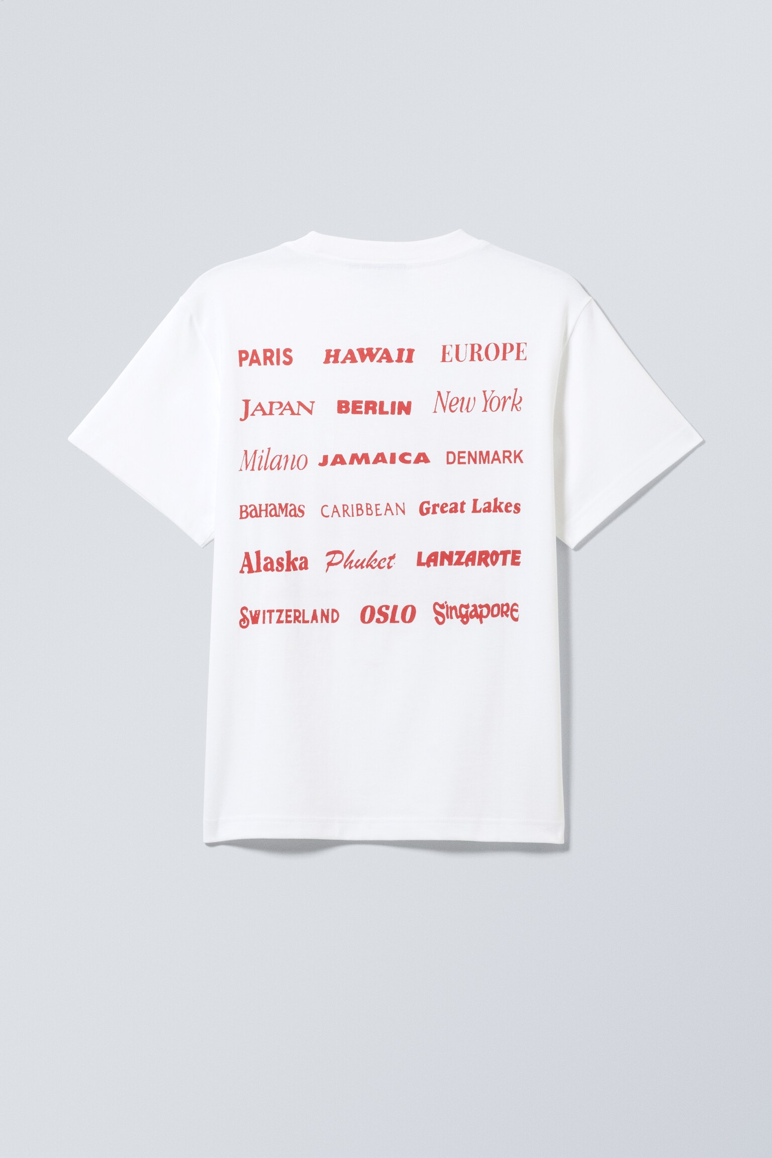 Boxy Graphic Printed T-Shirt - White - International Holiday