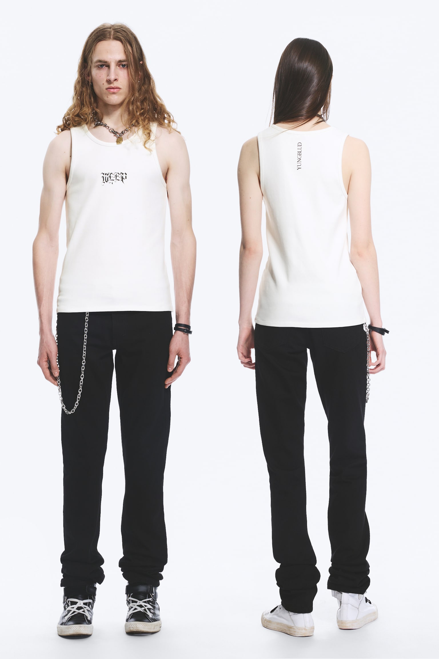 Yungblud tanktop met print - Gebroken wit - 1