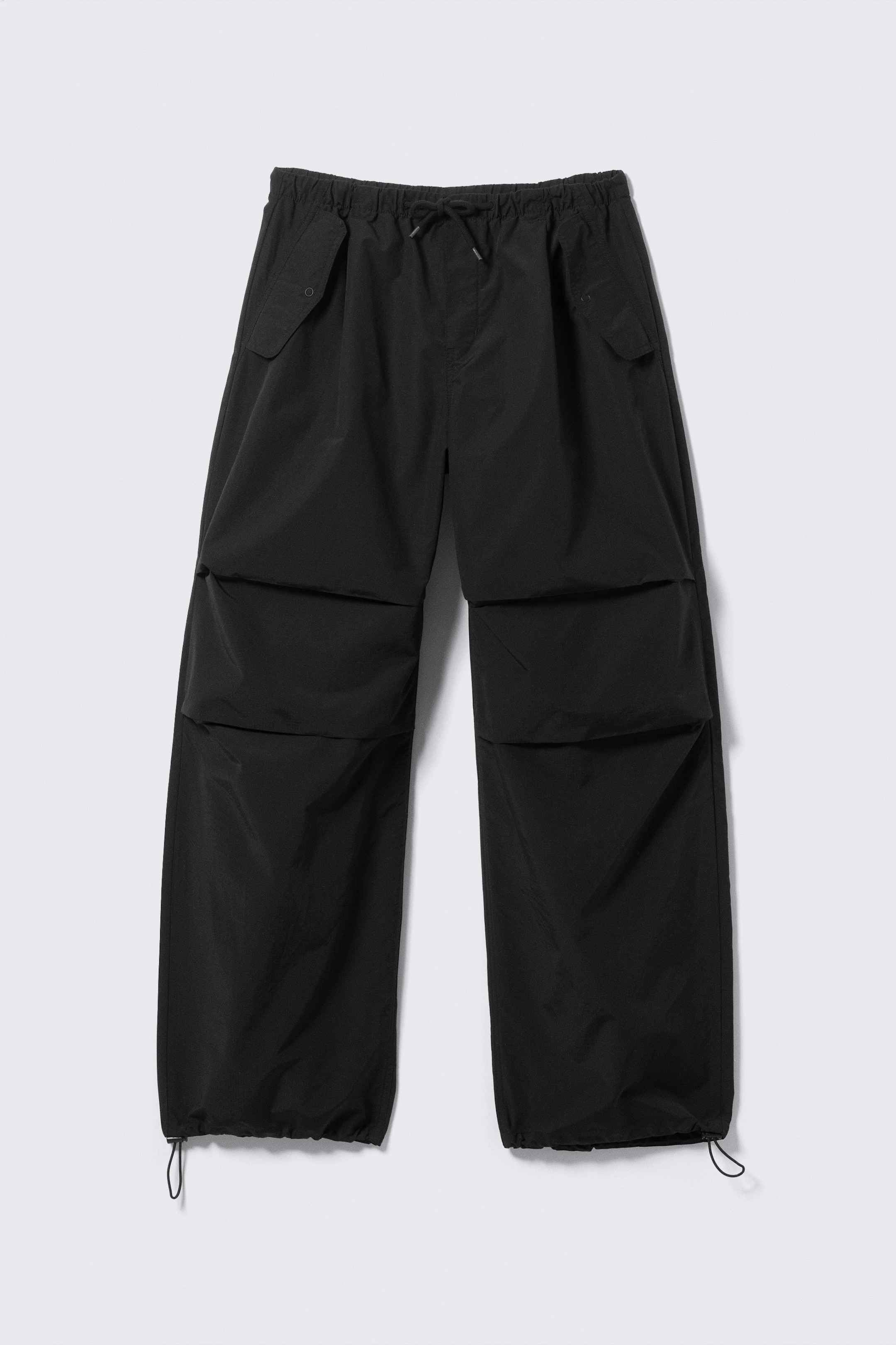 Noir - Pantalon de parachute Loose plissé - 1